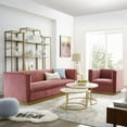thumbnail image 2 of Tufted Armchair and Sofa Set, Velvet, Pink, Modern Contemporary Urban Design, Living Lounge Room Hotel Lobby Hospitality, 2 of 6
