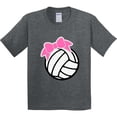thumbnail image 3 of Inktastic Volleyball with Pink Bow Youth T-Shirt, 3 of 5