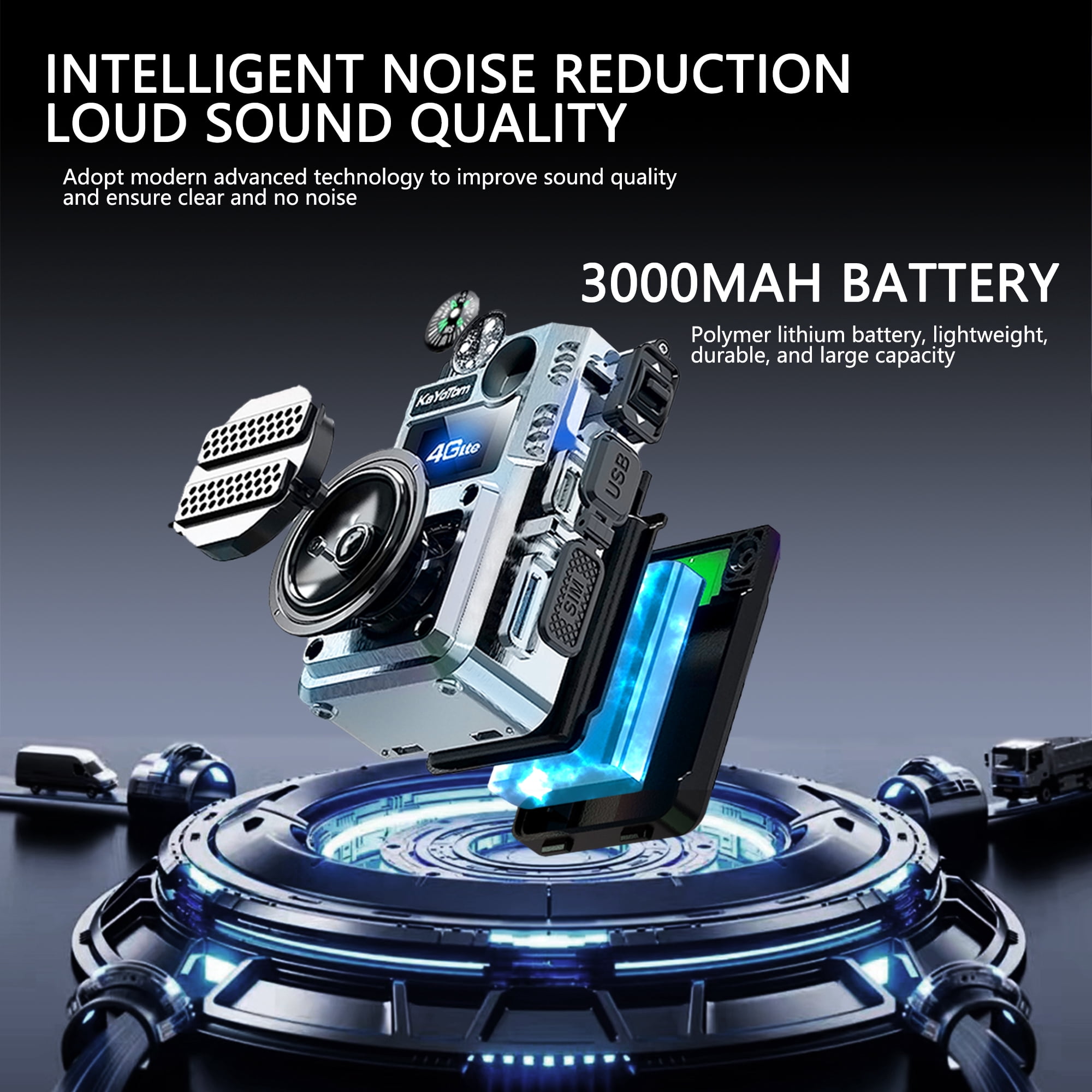 Global Walkie Talkie for Adult Long Range Two Way Radio,Laser Pointer,Party Lights Flashlight UV,2pcs