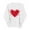 #282-White, variant on Craaazy Women's Valentines Day Crew Neck Love Heart Long Sleeve Hoodless Sweatshirts