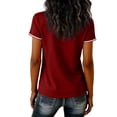 thumbnail image 4 of CUKOLSXA Womens V Neck T Shirts, Women's Short Sleeve Tops, 4th of July Shirt, Women's Casual Fashion V-Neck Sports Independence Day Print Short Sleeve Sports T-Shirt Top, Wine, 2XL, 4 of 4