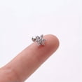 thumbnail image 5 of K-KED 1pc Tiny Helix Cartilage Tragus Bar Stud Crystal Earrings Top Upper Ear Piercing-silver 2, 5 of 9