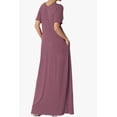 thumbnail image 4 of TheMogan Women's PLUS Soft Jersey Oversized V-Neck Short Sleeve Maxi Dress W Pocket, 4 of 6
