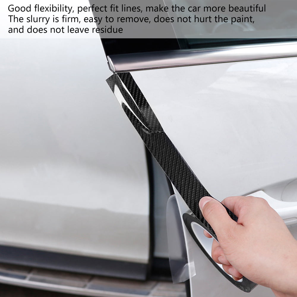 Auto Einstiegsleisten Schutz Folie,5 Stück Diyxisk Trunk Door Sill  Strip,Carbon-Faser-StoßStangen Anti-Scratch