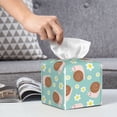 thumbnail image 6 of Sikiie Snail And Flower Leather Tissue Box Cover Square, tissue box holder, Tissue Box with Bottom Belt-5.2”x5.2”x5.2”, 6 of 7
