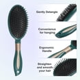 thumbnail image 3 of 1 cepillo para el pelo, cepillo para desenredar para mujeres y hombres, cepillo para el pelo para cabello liso, rizado, largo, corto, grueso, fino, seco, verde oscuro, plástico, 3 of 7