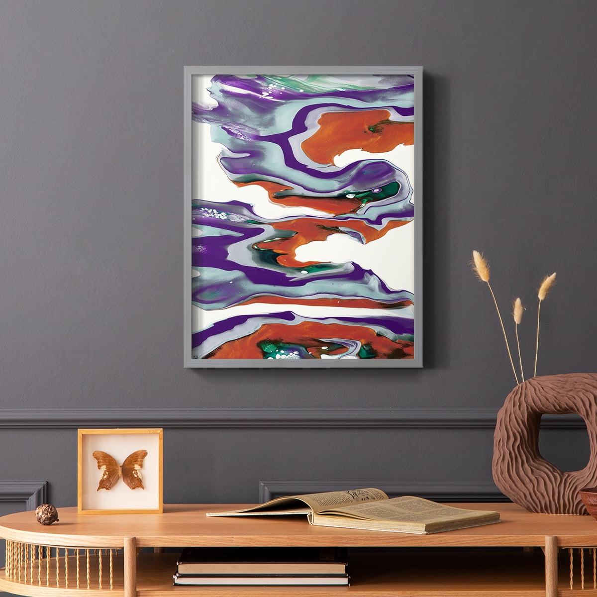 M145 Framed Print in Gray Solid Wood Framed Print No Nail Hanging