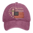 thumbnail image 3 of Washed Cotton Hats with Vintage Flag Design And Adjustable Fit, Great for Father’s Day Gifts Birthday Surprises Purple, 3 of 5