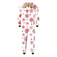 thumbnail image 4 of Odeerbi Christmas Onesie Pajamas for Family Holiday Sleep Jumpsuit Long Sleeve Family Christmas Pajamas Matching Sets Dad Printed Loungewear Jumpsuit Sleepwear Xmas PJs Set White, 4 of 6