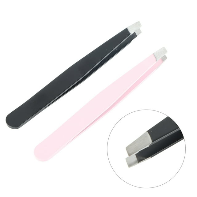 Pinzas para cejas, 2 piezas/juego, pinzas de maquillaje para cejas de acero inoxidable, pinzas para cejas, máxima confiabilidad