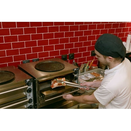 Canvas Print Pizza Cook Oven Tweezers Heat Restaurant Stretched Canvas 10 x (Best Way To Heat Up Leftover Pizza)