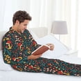 thumbnail image 5 of Bingfone Men's Pajama Set 2 Piece Loungewear PJs, Long Sleeve with Pajama Pants-Mushrooms And Flowers, 5 of 7