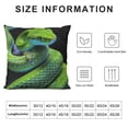 thumbnail image 4 of Shangniulu Green Snake Pillow Cover Reversible Print Wildlife Rustic Reptile Pattern Square Throw Pillow Cover for Bed or Sofa Decor Watercolor Blue Butterfly Decorative Cushion Cover, 4 of 5