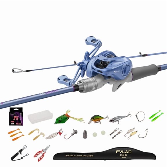 Dayjoy Baitcasting Fishing Rod and Reel Combo Set with Tackle Bag