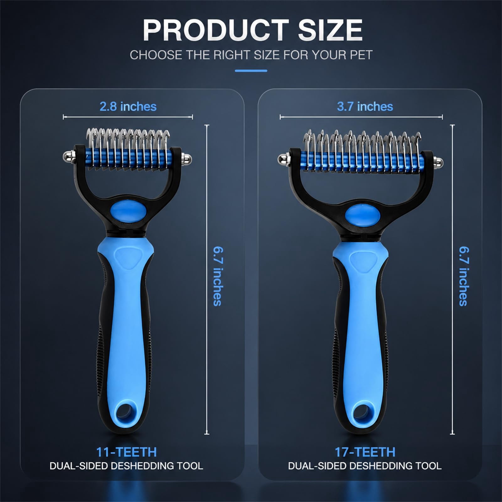 Vivanchor Pet Pro, Dual-Sided Pet Grooming Tool, Cat Brush Rake and Long Haired Dog Brushes, Pets Knotter Dogs and Cats for Grooming Hair