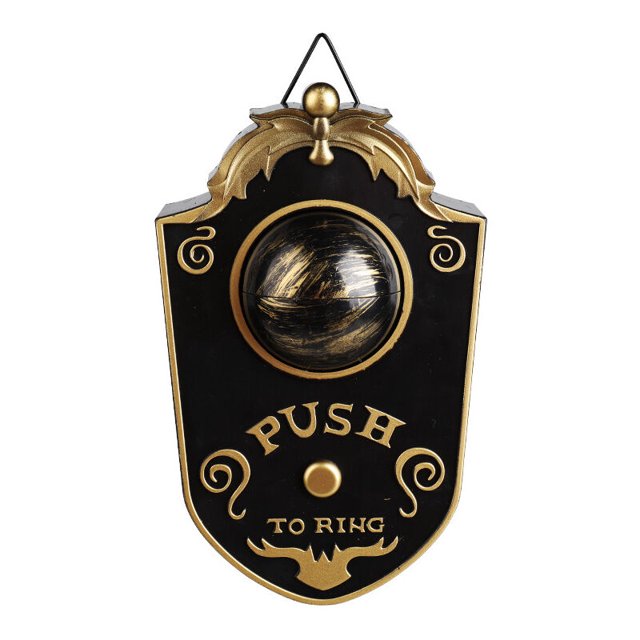 Timbre de puerta de Halloween con un solo ojo, decoración, luz LED eléctrica, sonido, timbre de puerta con forma de globo ocular, habitación secreta, accesorios complicados (negro)