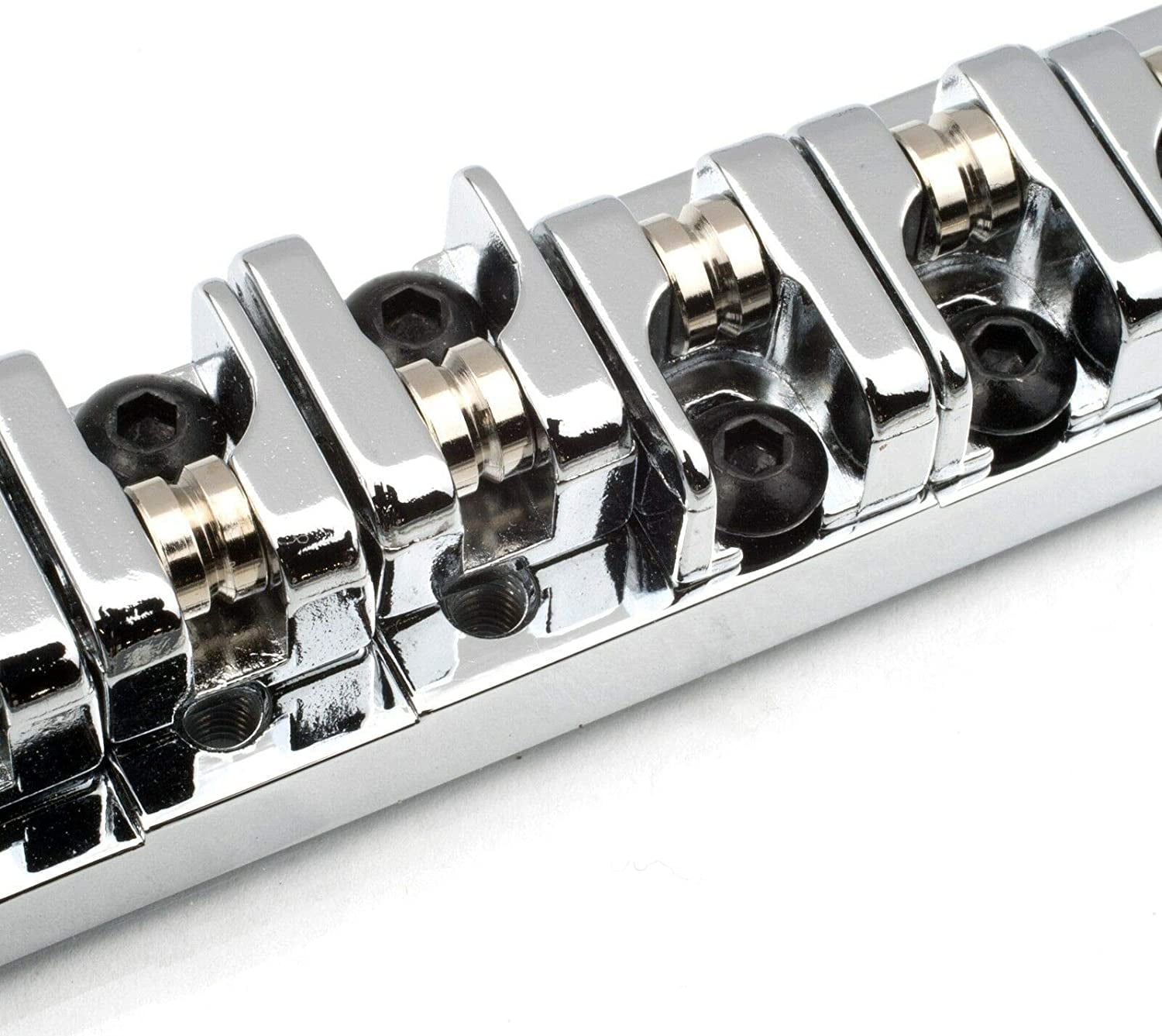 Long Beach Music Locking Roller Bridge for Epiphone Les Paul Guitar, Chrome