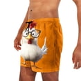 thumbnail image 5 of BRGZLK Mens Beach Shorts Summer Drawstring Waist Funny Glasses Rooster Expression Print Summer Swim Trunks Novelty Beachwear Sports Vacation Shorts with Pockets, 5 of 6