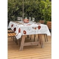 thumbnail image 2 of Outdoor Tablecloth with Umbrella Hole and Zipper, Red Mushroom Rectangle Table Cloth 60x120 Inch Waterproof Tablecloth, Vintage Botanical Autumn Farmhouse Picnic Table Cover for Patio Camping, 2 of 7