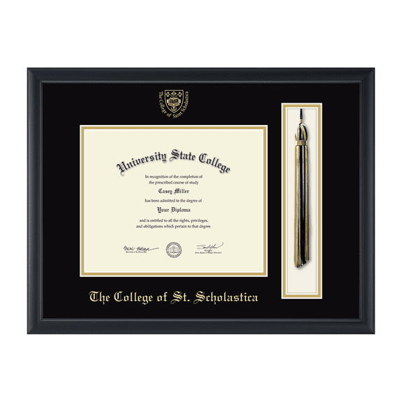 Framerly - St. Scholastica Tassel Diploma Frame In Black Moulding
