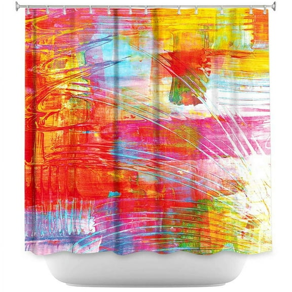 DiaNoche Designs Unique Bathroom Shower Curtains by Julia Di Sano - Doodle Strokes