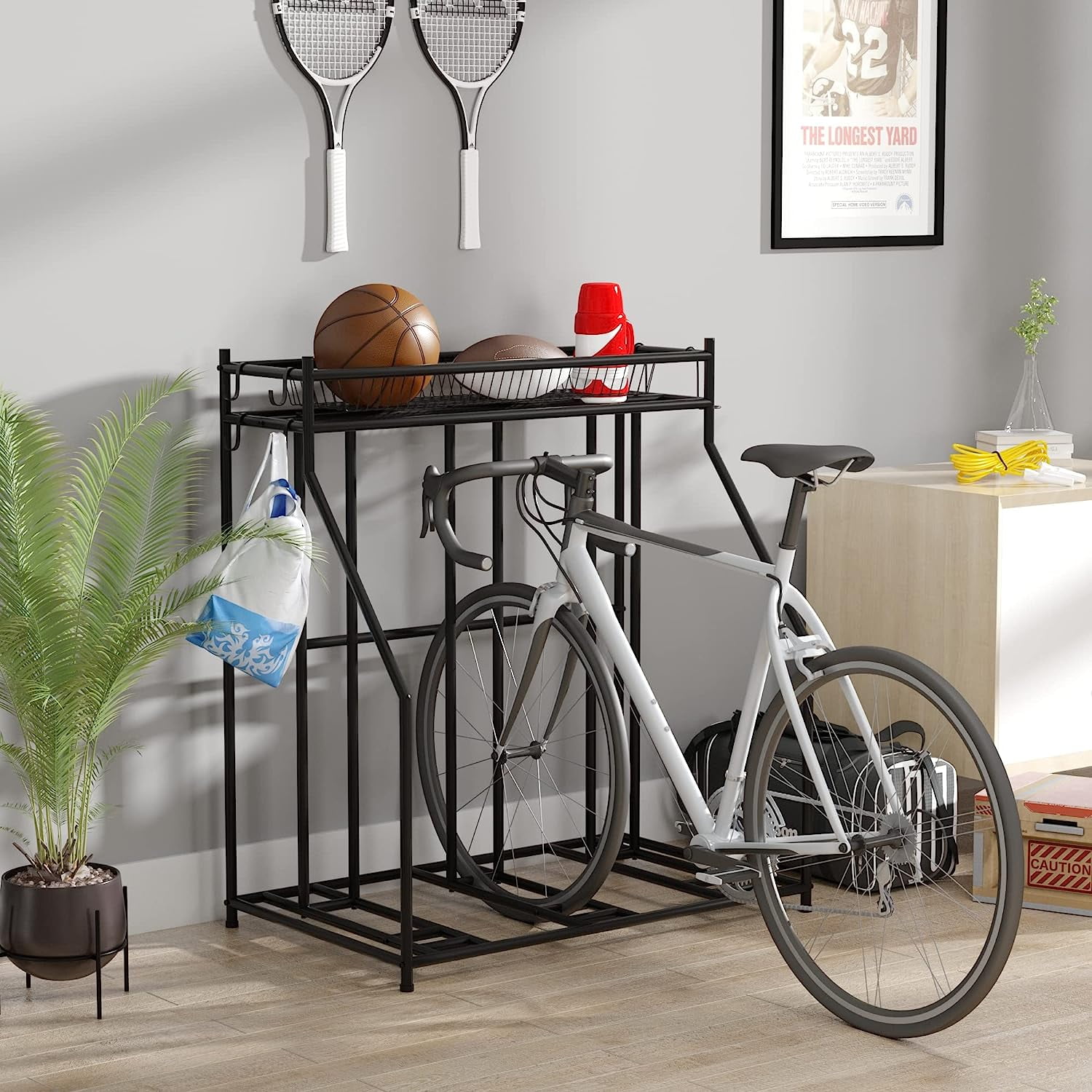 Free Shipping HEALTH LINE PRODUCT 4 Bike Stand Rack Indoor Bike Storage Bicycle Rack for Garage Metal Stability Floor Bicycle Station for Parking Mountain Road Hybrid Electric Fat Kids Bikes Scooters ...