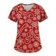 thumbnail image 5 of Uniforme de enfermera navideño para mujer, mono con cuello en V y manga corta con estampado de copos de nieve navideños, uniforme de trabajo médico para el cuidado de la salud, 5 of 5