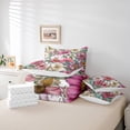 thumbnail image 6 of Homewish Retro Country Floral 7-Piece Bedding Comforter Set,Natural Botanical King Bedding Sets,Pink White Green Bed Sheets For Men Women,Microfiber Bedroom Decor Reversible, 6 of 8