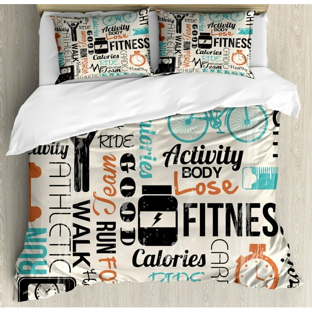 Fitness Queen Size Duvet Cover Set, Will A King Comforter Fit In Queen Duvet Cover