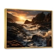 thumbnail image 2 of Designart "Rocky Seascapes Rocky Beach painting II" Nautical & Beach Floater Framed Canvas Print, 2 of 7