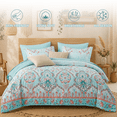 thumbnail image 2 of Flymme King Size Comforter Sets with Sheets,7 Pieces Boho Bed in a Bag Blue,Floral Medallions Pattern King Bedding Set for Women and Men Bedroom Decor, 2 of 8