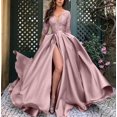 thumbnail image 2 of Women's Dress Lace Sequins Full Swing Sexy Long Skirt Tail Banquet Evening Dress, 2 of 4