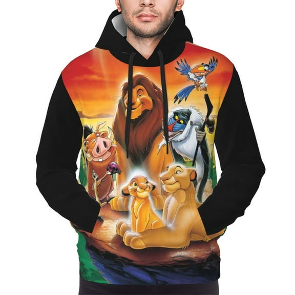 Unisex Lion Kin Pullover Hoodies 3D Print Novelty Sweatshirts Hoodie with Pocket for Men Women