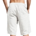 thumbnail image 4 of WTOBBY Men's Linen Beach Casual Capri Pants, Lightweight Straight Fit Solid Color for Outdoor Comfort Vacation ,White M, 4 of 5