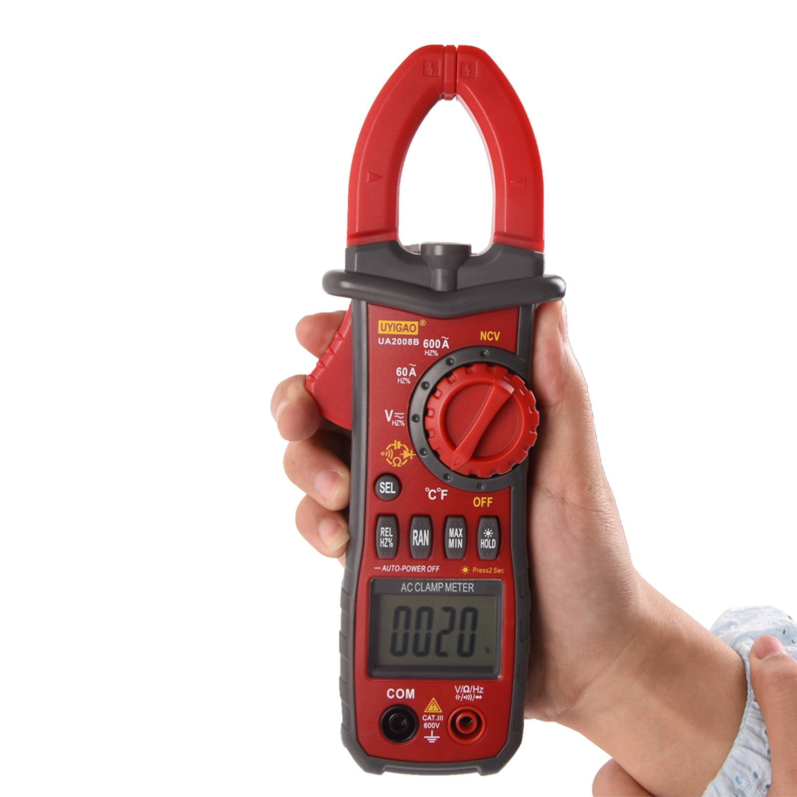 DAWOT Digital Clamp Meter TRMS 6000 Counts, UA2008B Clamp Multimeter AC/DC Voltage Clamp Meter 600A Current Meter Auto-ranging Measures