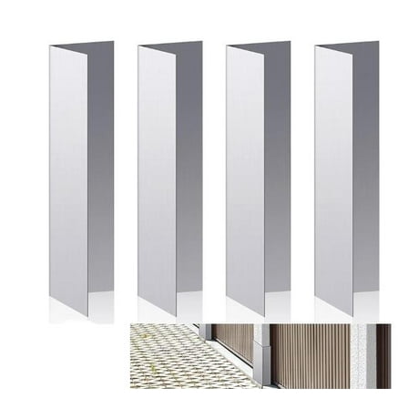 RENACLIPY Aluminum Garage Door Insulation Seal Silver for Kitchen Debris Block 4Pcs