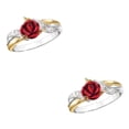 thumbnail image 3 of Minnieouse Anillo de rosa roja 3D para mujer, anillos de diamantes de imitación con hojas, joyería brillante Simple, regalo de señora de estilo europeo seis 2piezas Minnieouse CBP587121, 3 of 5