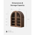 thumbnail image 2 of Arched Wall Cabinet, Large Wood Bathroom Medicine Cabinet Wall Mounted Cupboard, Modern Floating Storage Cabinet with Acrylic Door Adjustable Shelf, Wood Organizer (Brown-Oak), 2 of 8