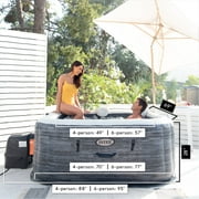 Intex Pool Vacuum with PureSpa Plus 4 Person Inflatable Hot Tub, Greystone