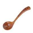 thumbnail image 3 of Long Handle Spoon, Multifunctional Wooden Spoon Glossy Edges With Hanging Hole For Food Stirring Type 2, 3 of 8