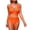 Orange, variant on Women's Pure Color Two Piece Bikini Set High Waisted Push Up Swimwear Sporty V Neck Halter Straps Tummy Control Bathing Suit 2026 Orange 2XL
