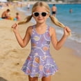 thumbnail image 6 of FOR U DESIGNS Girls' Sleeveless One-Piece Swimsuit Sleeveless Bathing Suit Swimwear Skirted Bathing Suit for 3-13 Years, Seashell Beaded Necklace, 6 of 7