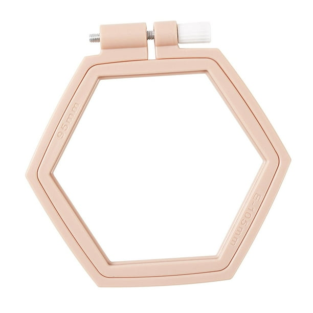 Aros de plástico para bordado, 105x95mm, para bordado, costura, arte, artesanía, acolchado, Cruz piel rosa Zulema Bastidor de aros de bordado