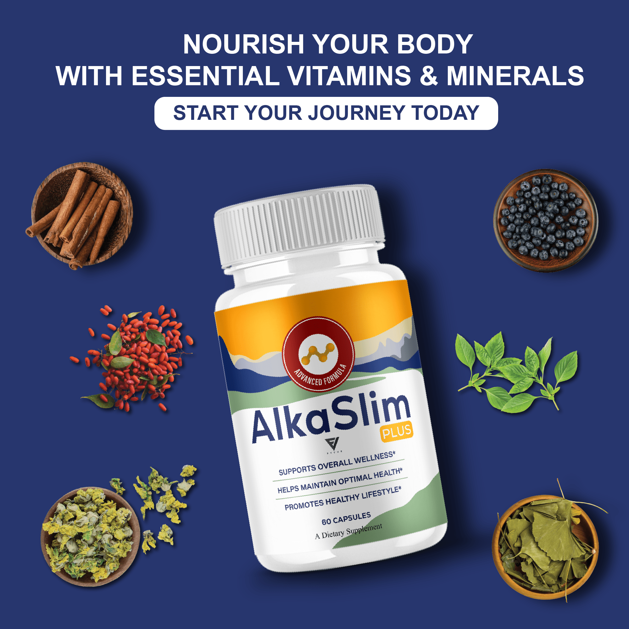 (2 Pack) AlkaSlim Plus Premium Daily Health Supplement (120 Capsules)