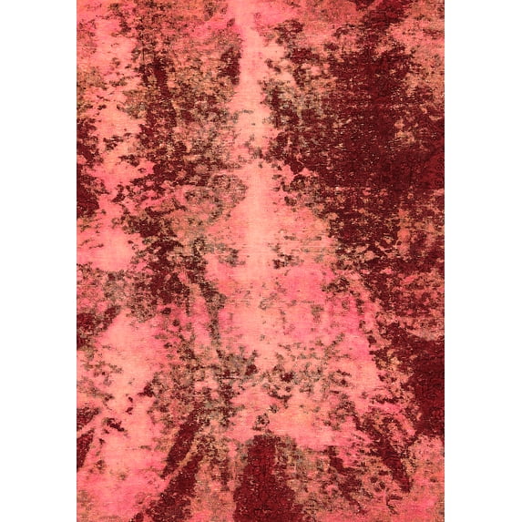 Ahgly Company Indoor Rectangle Oriental Orange Traditional Area Rugs, 7' x 10'