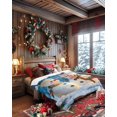 thumbnail image 4 of Winter Christmas Flannel Blanket for Bed,Travel and Camping, Snowman Deer Forest Snowfield Super Soft Cozy Blanket for All Seasons 40"x50", 4 of 6