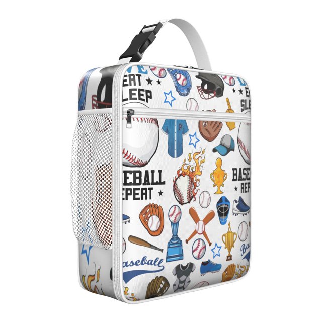 Team Sports Lunch Box Gift Set - Insulated Cooler Bag for Baseball, Football, Basketball, Volleyball Fans - Personalized Team Meal Tote Idea