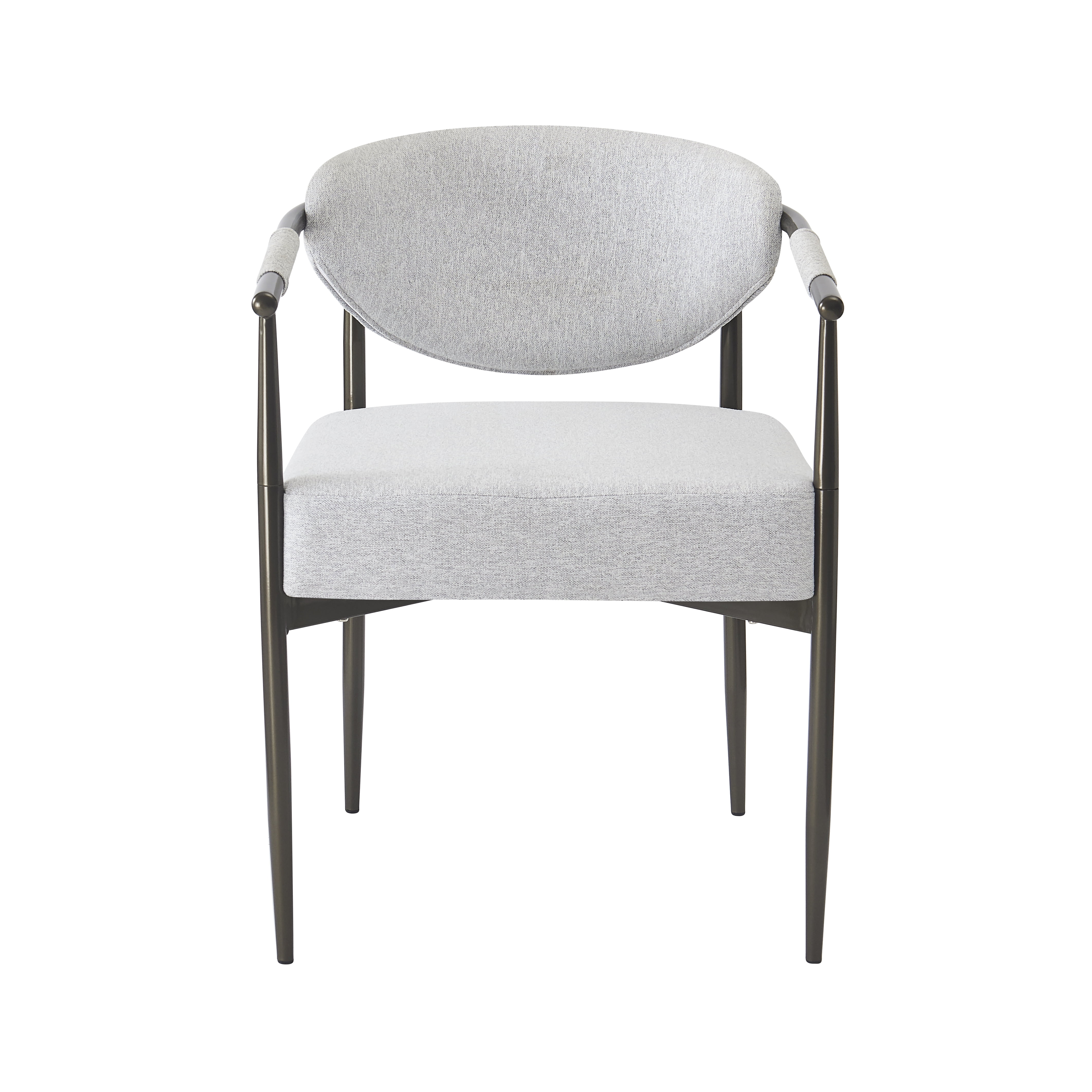 Euroco Upholstered Dining Chairs Set of 2, Modern Kitchen Accent Chairs with RCushion Seat & Metal Legs, Armchairs for Kitchen,Living Room, Restaurant