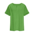 thumbnail image 6 of UVEASISHA Plus Size Workout Tops for Women Short Sleeve V Neck Tshirt Fashion Solid Sport Tees Green XXXXL, 6 of 6