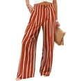 thumbnail image 2 of Jamsmile Women Pants Buttons Summer Stripe Print Casual Beach Pants Trousers High Waisted Wide Leg Pants With Pockets, 2 of 9